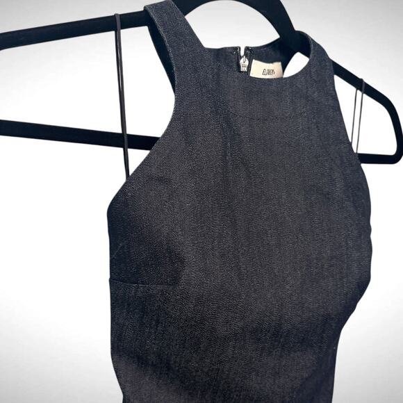 Elizabeth And James Sz 0 Asymmetrical Pencil Short Dress Blue Racerback Cocktail - Picture 4 of 10